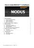Installation guide:  How to install MODUS 1.0 software