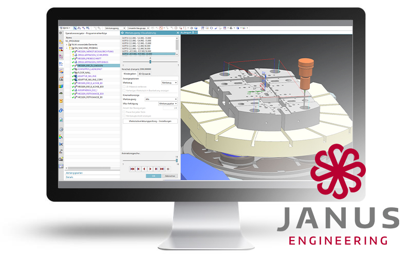 Janus Engineering midiendo en NX Cam