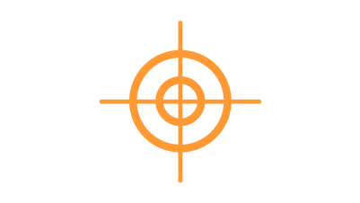Icono naranja de un objetivo