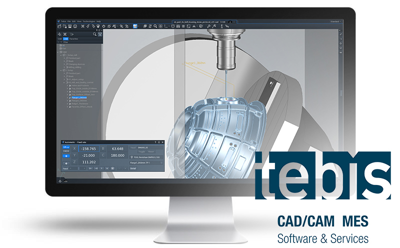 Captura de pantalla del software Tebis AG en un ordenador
