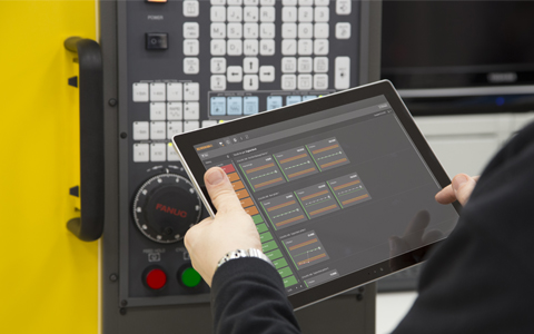 Aplicación Reporter en una tablet Windows® con un control Fanuc